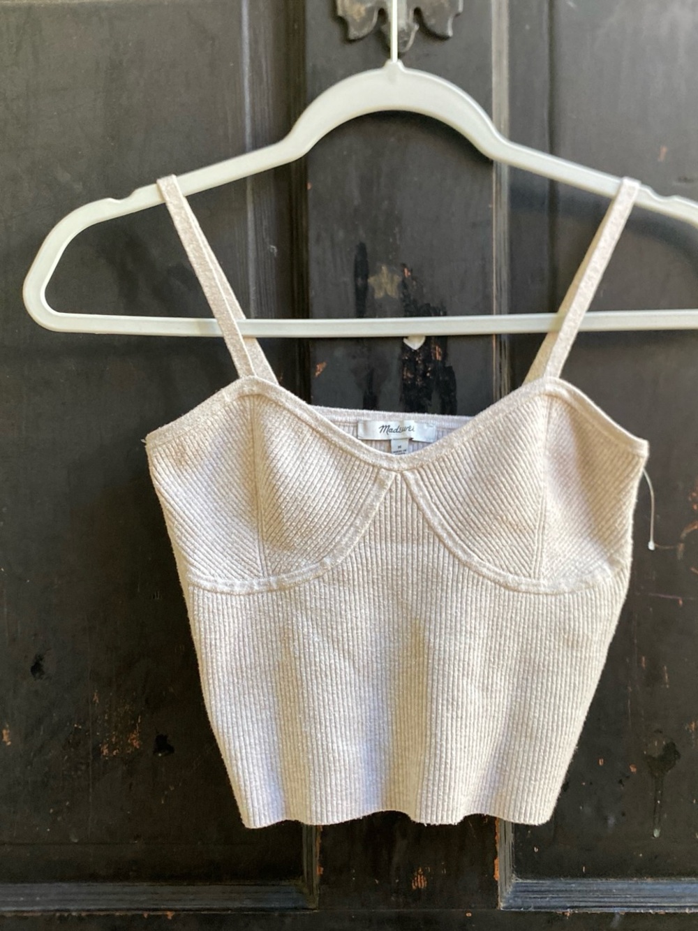 Madewell Light Cream Ribbed Bustier Camisole